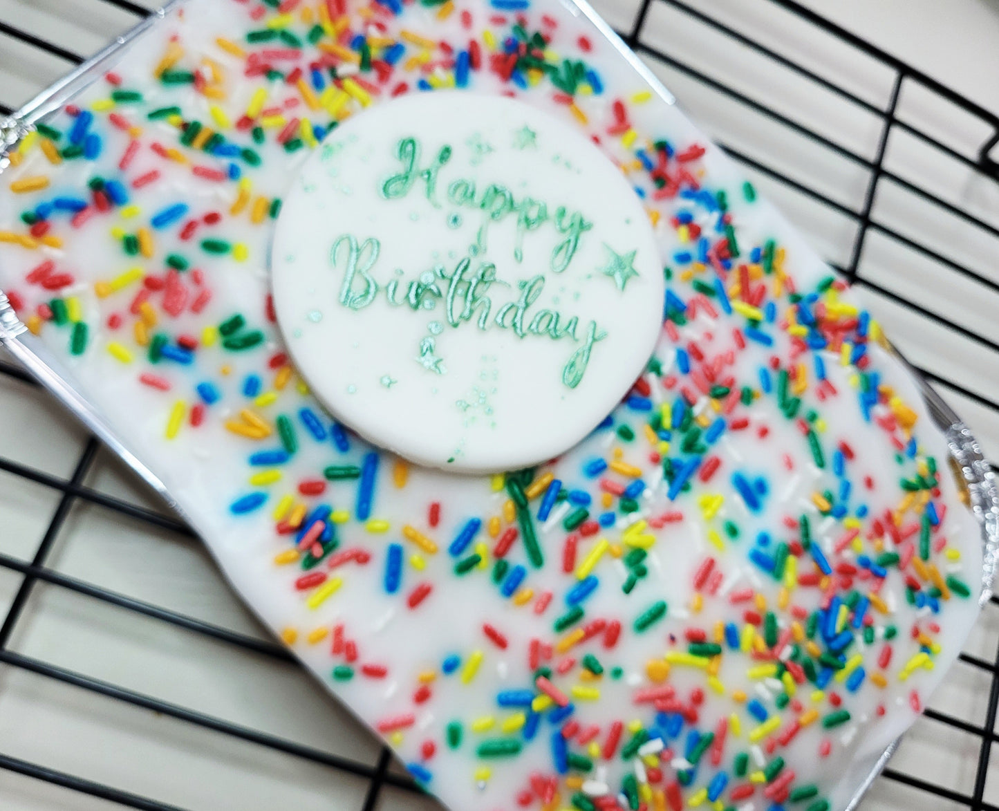 Birthday Old School Cake Box - Includes handwritten plaque and card