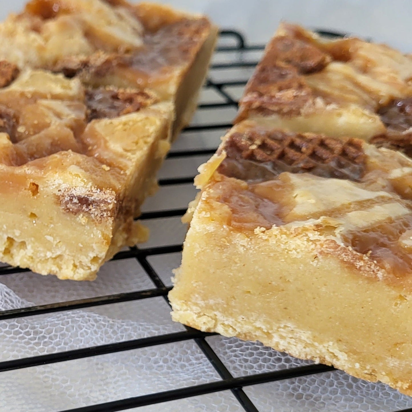 blondie slab with caramel waffles