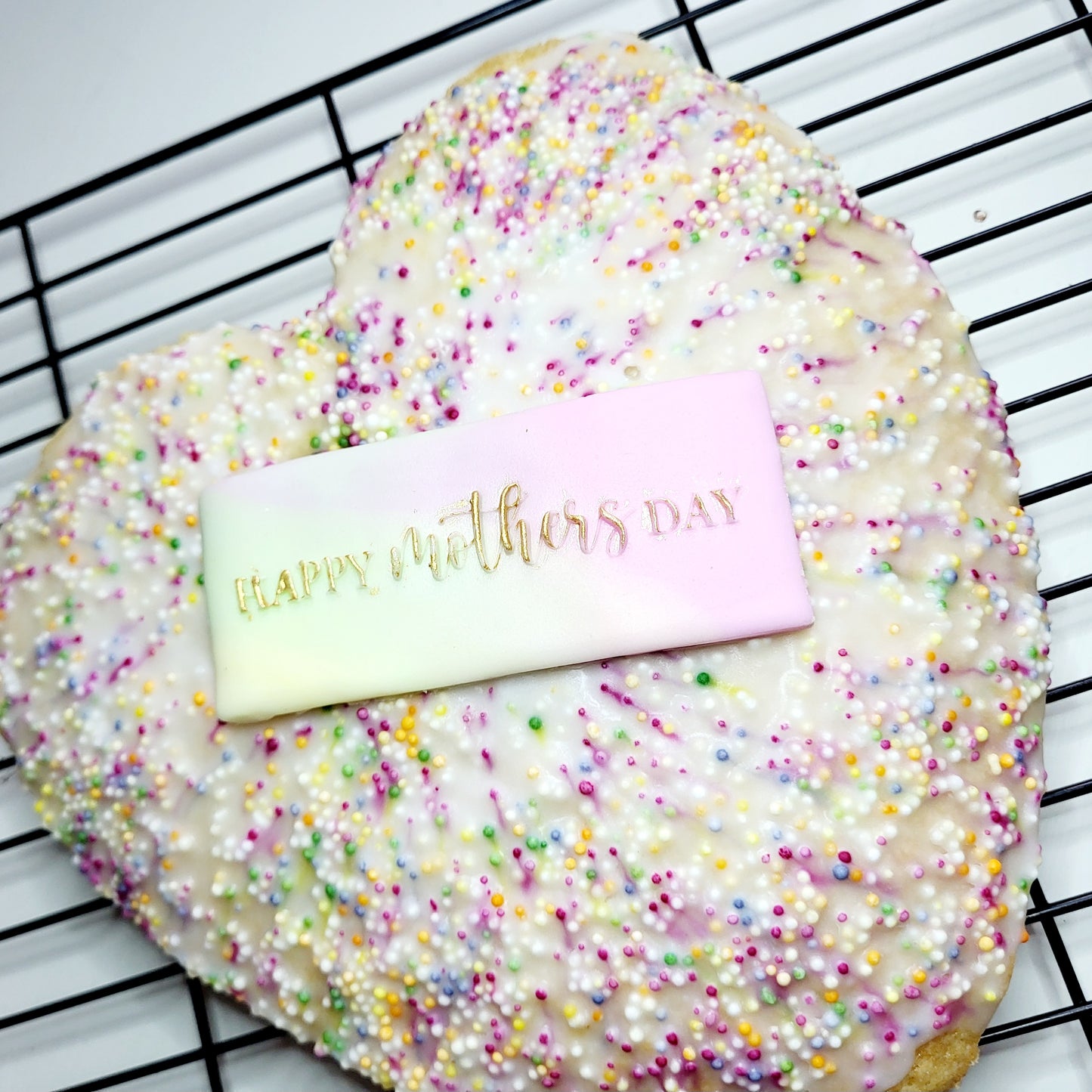 Mother's Day Old School Sprinkle Cake Heart