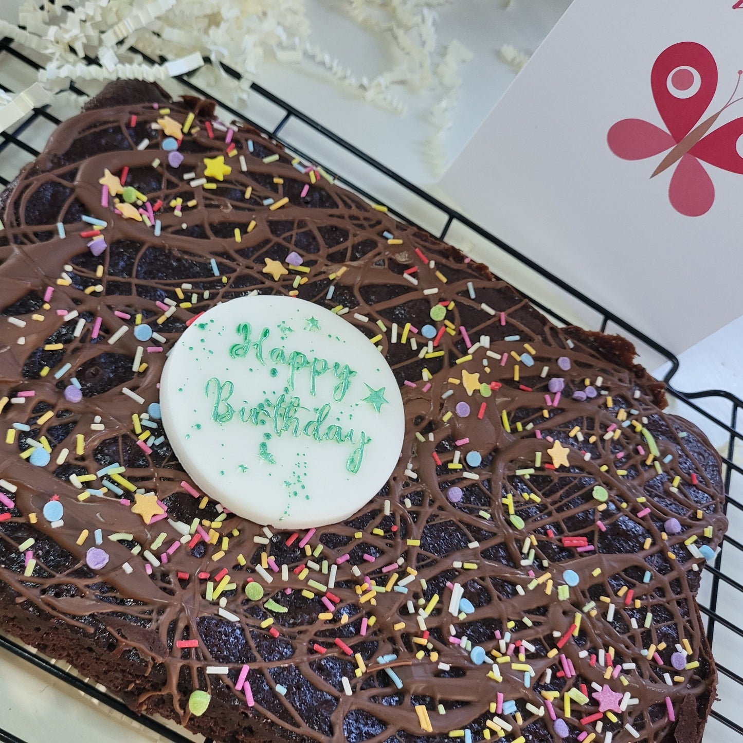 Birthday Brownie Box - Includes handpainted plaque and card