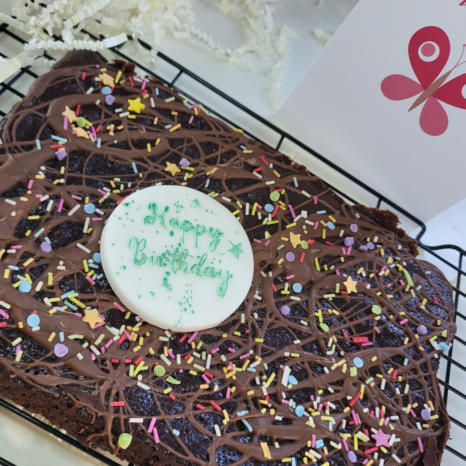 Birthday Brownie Box - Includes handpainted plaque and card