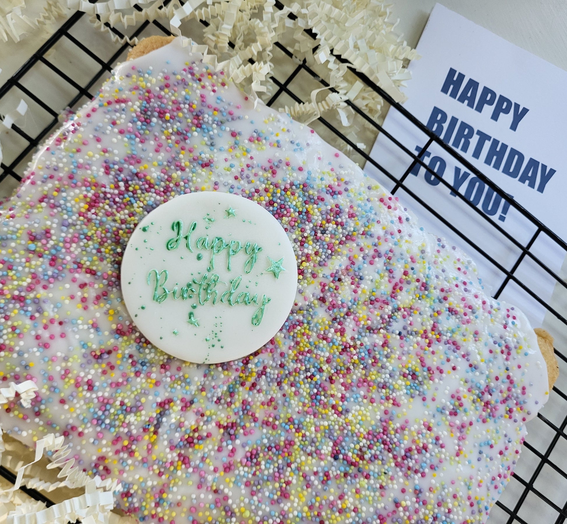 Birthday Old School Cake Box - Includes handwritten plaque and card