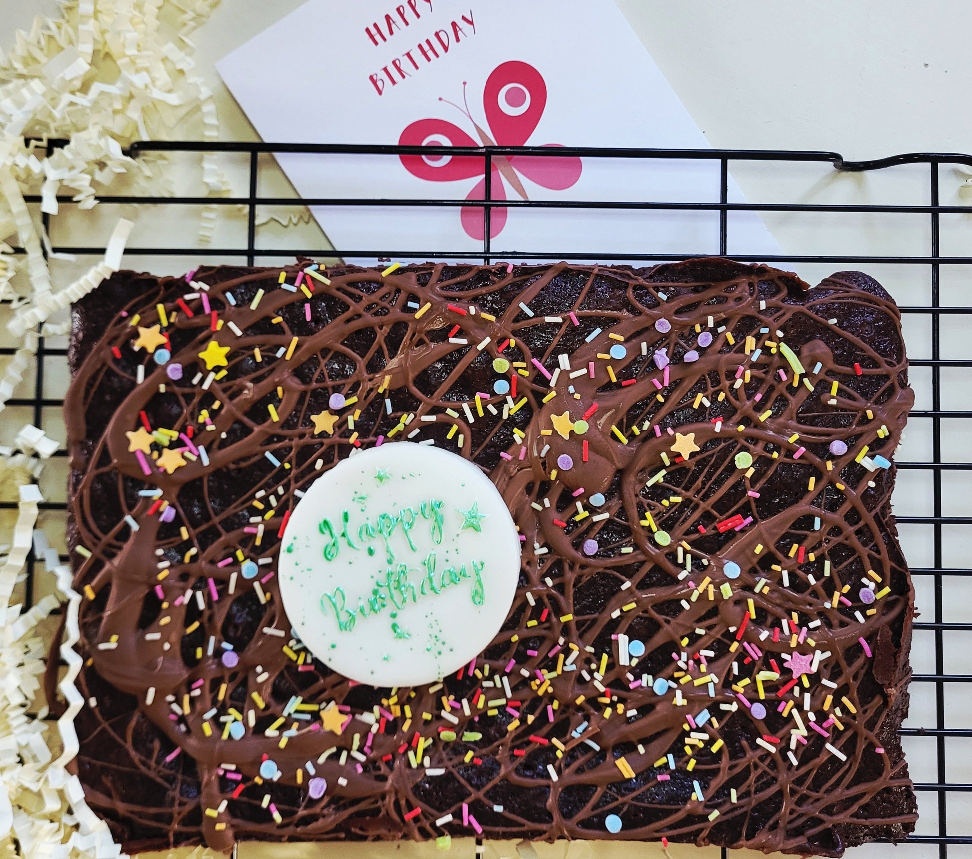 Birthday Brownie Box - Includes handpainted plaque and card