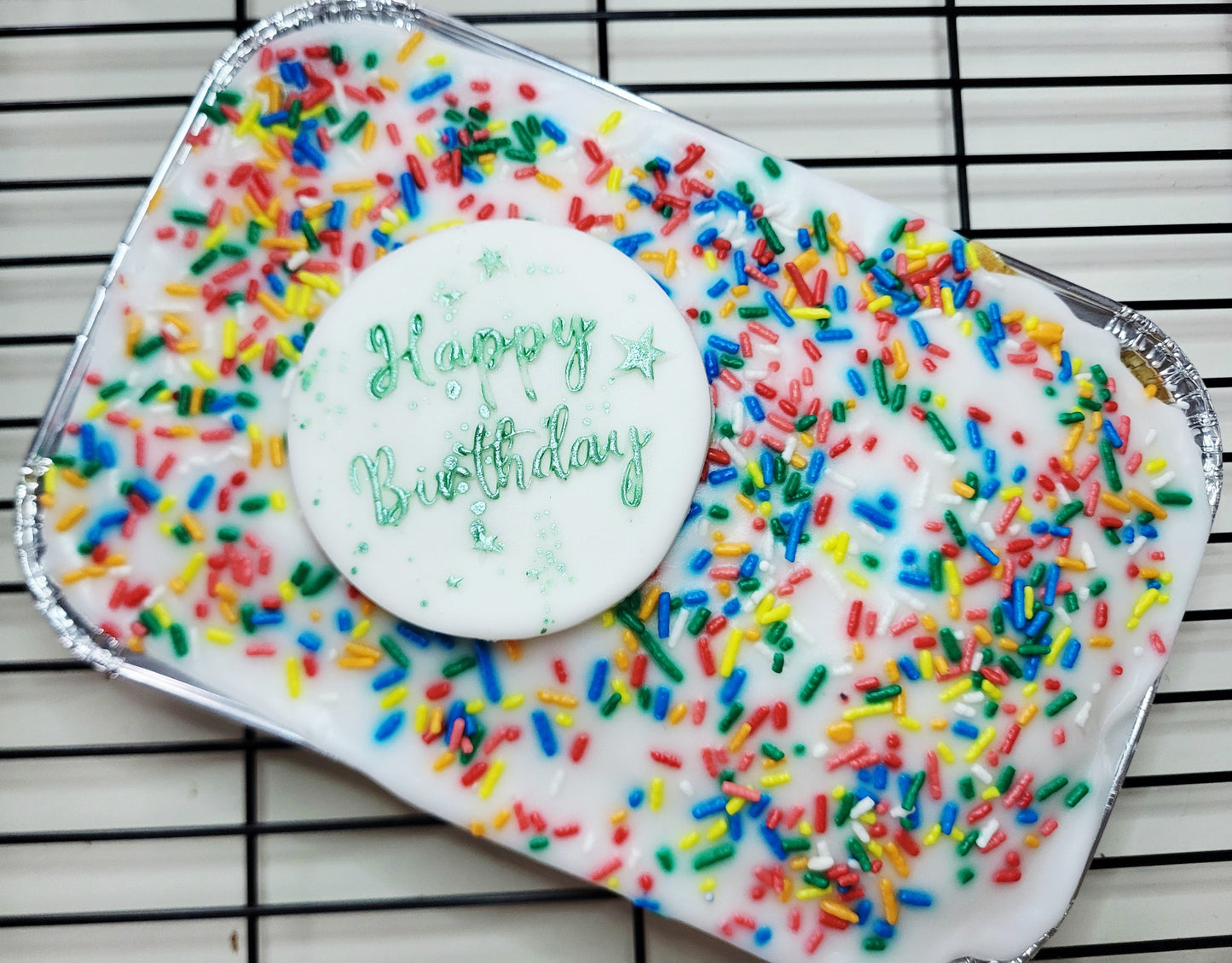 Birthday Old School Cake Box - Includes handwritten plaque and card