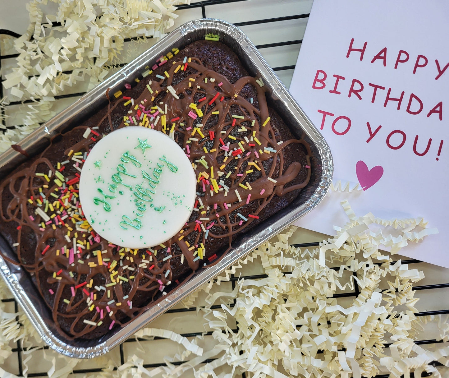 Birthday Brownie Box - Includes handpainted plaque and card