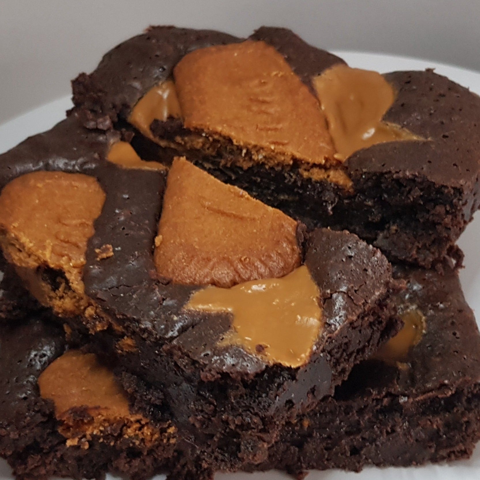 A whole slab of biscoff brownie