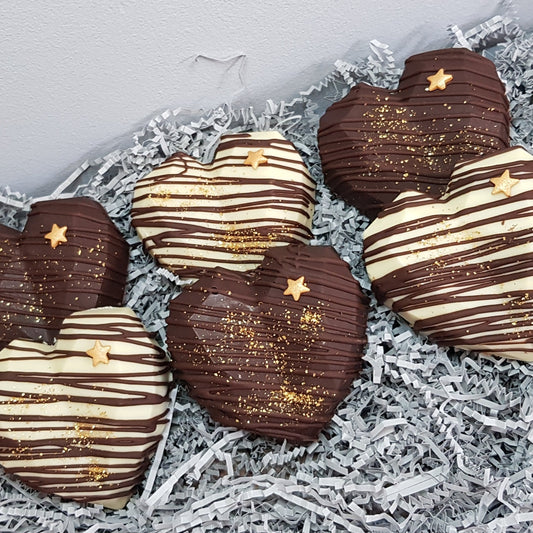Geo heart chocolates filled with classic fudge brownie