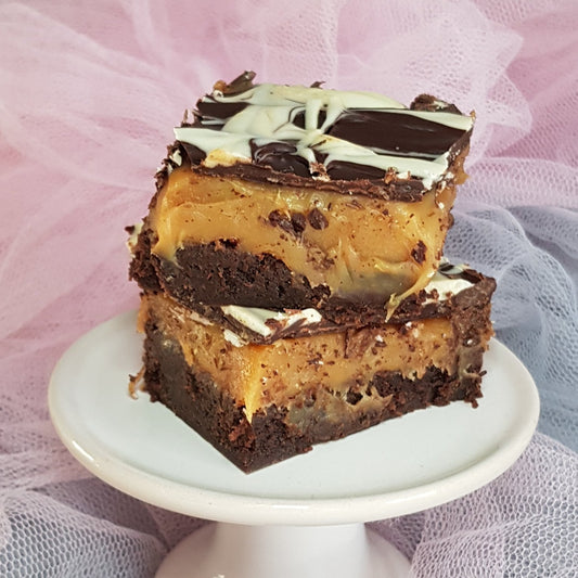 Millionaire brownie slab