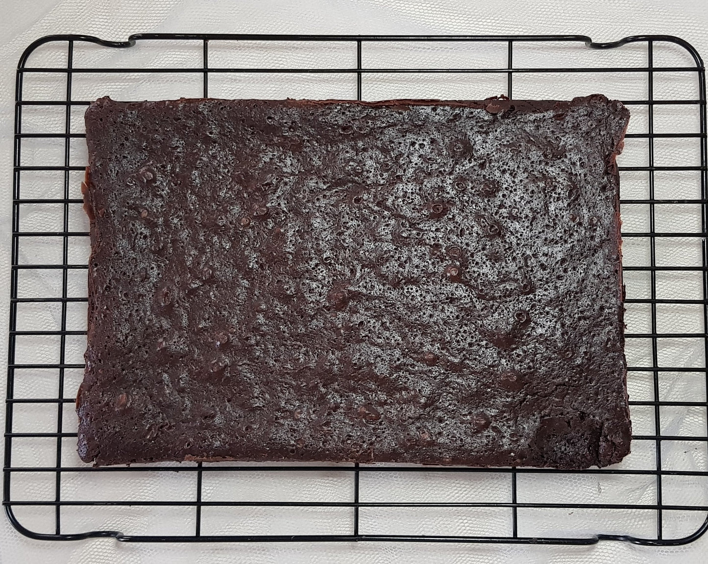 A whole slab of classic fudge brownie