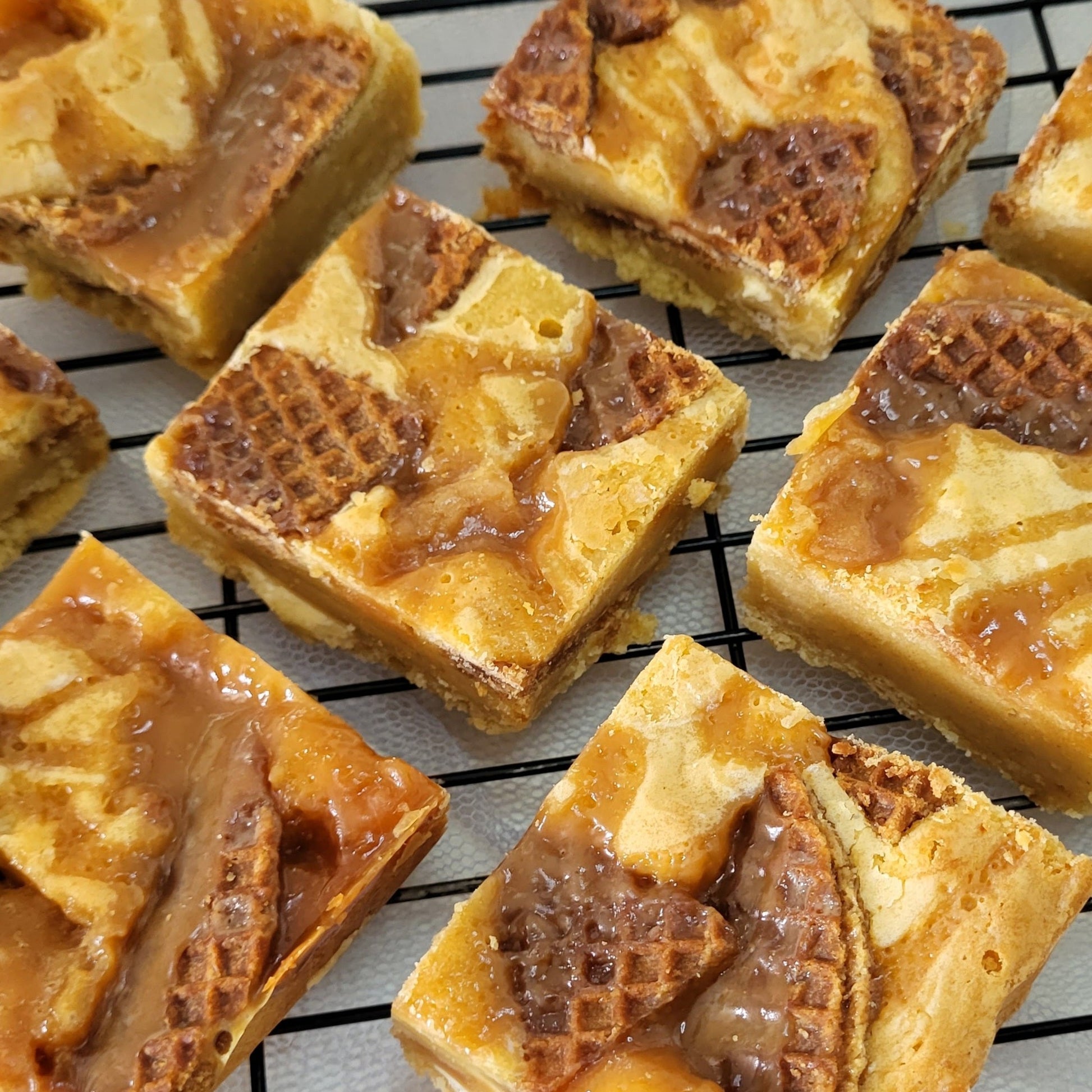 salted caramel waffle blondie