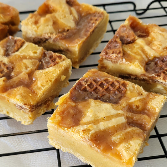 blondies delivered - salted caramel waffle blondie