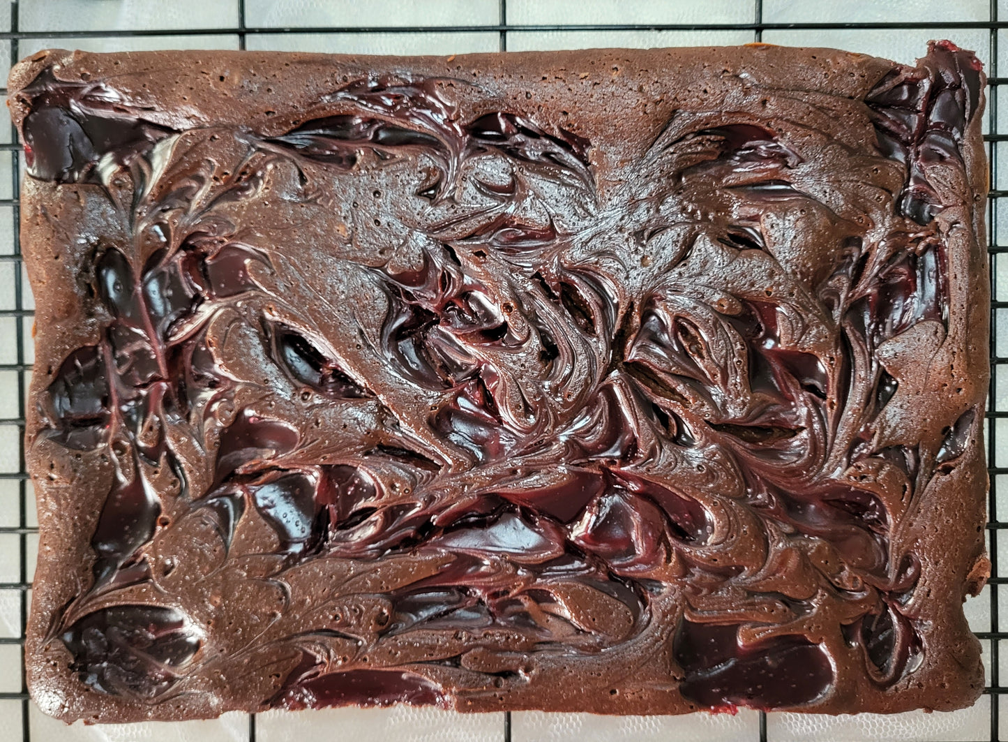 a whole slab of black forest brownie