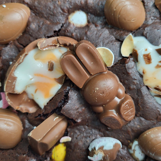 Easter treats fudge brownie slab